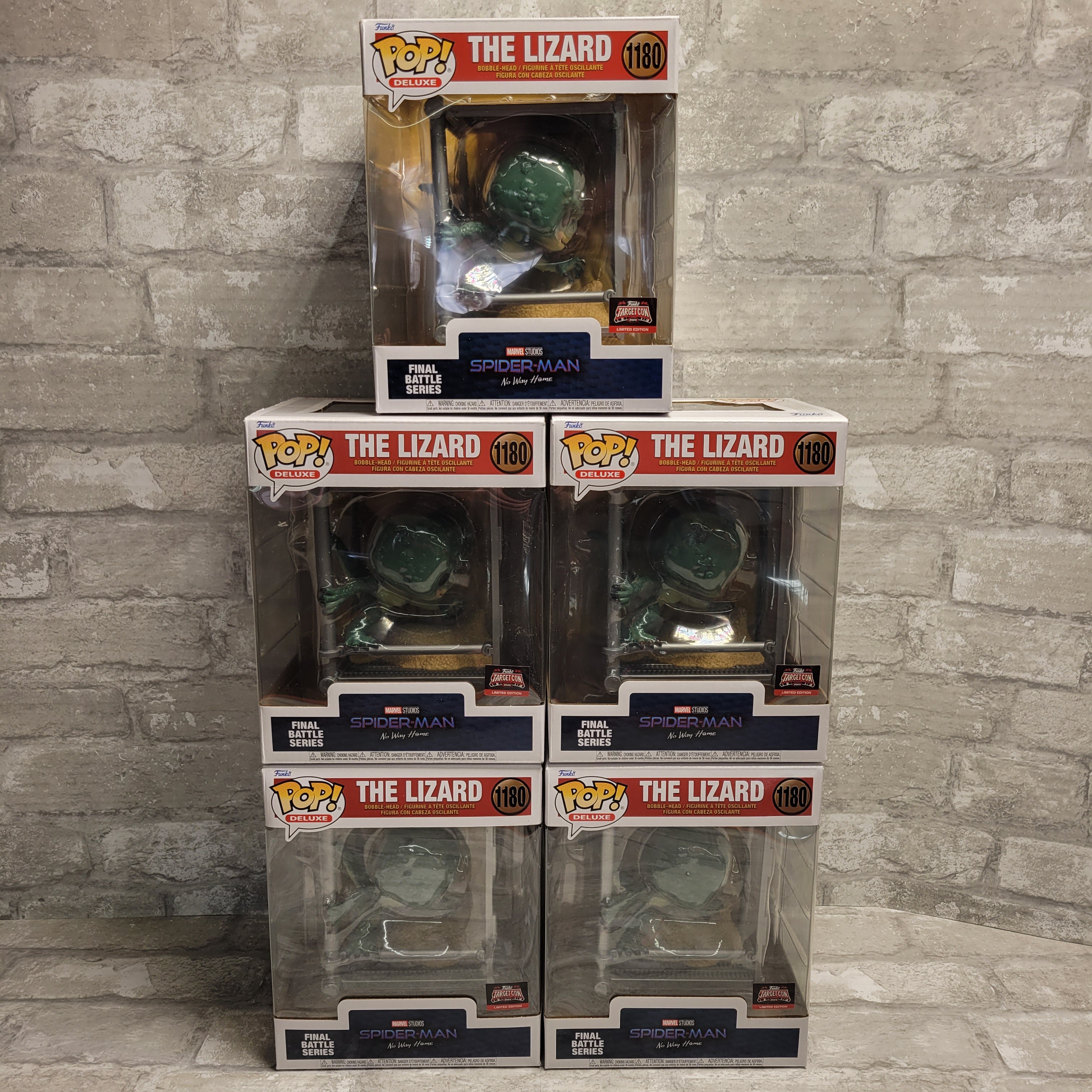 Funko Pop Deluxe Marvel Spiderman No Way Home The Lizard #1180, Lot of 5 *READ* (8041582854382)